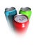 Three colorful drink cans