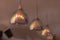 Three Colorful Pendant lights with Bokeh