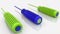 Three colorful screwdrivers on white