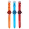 Three colorful watches