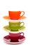 Three coloured espresso cups