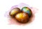 Three colourful painted Easter eggs , sketch