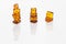 three columns of yellow amber