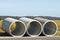 Three concrete pipes