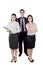 Three confident business people standing
