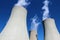 Three cooling concrete towers of power plant