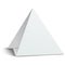 Three-cornered, triangular blank paper table card isolated