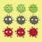 Three Coronavirus Cartoon Character Emotion Faces