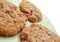 Three cranberry oatmeal cookies