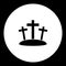 Three cross black isolated christianity symbols simple icon eps10