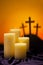 Three crosses candles of hope