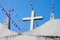Three crosses on church roof