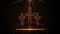 Three crosses drawn with golden light on dark background