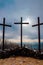 Three crosses at the lighthouse of Alessandro Volta