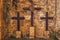 Three crosses on Mount Golgotha