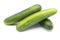 Three cucumbers on an isolated white background