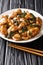 Three cup chicken, also known as Sanbeiji is an iconic chicken dish in Chinese cuisine, especially popular in Taiwan closeup on