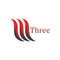 Three curves line smooth logo vector