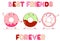 Three cute donut in kawaii style