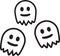 Three cute ghosts