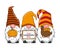 Three cute gnomes with pumpkin, turkey and happy thanksgiving poster