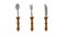 Three cutlery wooden handle no contour