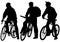 Three cyclist boys three