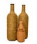 Three decorative bottles hand made