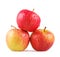 Three dewy apples on a white background