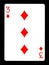 Three of Diamonds playing card,
