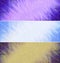 Three different coloured glittering feather banners