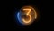 Three. Digit 3 Nixie tube indicator digit. Gas discharge indicators and lamps. 3D. 3D Rendering