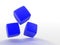 Three dimensional blue cubes