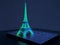 Three-Dimensional Image of Eiffel Tower with 3D Ray Tracing.