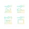 Three dimensional objects production gradient linear vector icons set