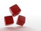 Three dimensional red cubes