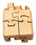 Three dimensional wood mechanical puzzle