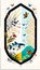 Three-dimensional worm fish decorative painting background wall window flower plant pattern illustration