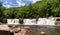 Three distinct waterfalls at High Falls of Cheat