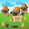 Three dogs builders plant a tree