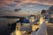 The three domes of Oia just after sunset