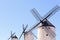 Three Don Quixote\\\'s windmills of Consuegra in Toledo.