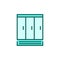 Three-door Fridge icon. Household equipment vector illustration.