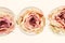 Three dried flower roses