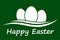 Three Easter eggs on white wave, Easter symbol -