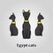 Three egypt black cats
