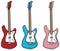 Three electric guitars