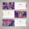 Three elegant banners with floral background