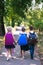 Three elementary school students with backpacks