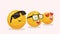 three emojis comic characters animation